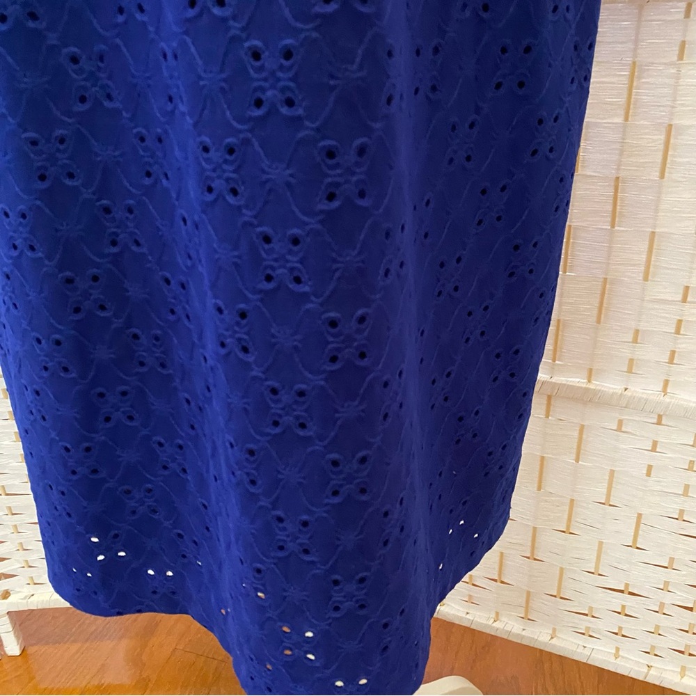 Elegant Royal Blue Eyelet Women's Dress size 12 - Picture 10 of 15